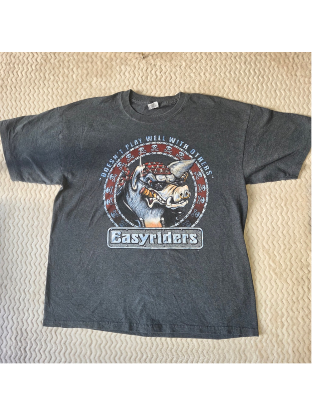 Men's Gildan Easyriders Graphic T-Shirt XL Grey Red